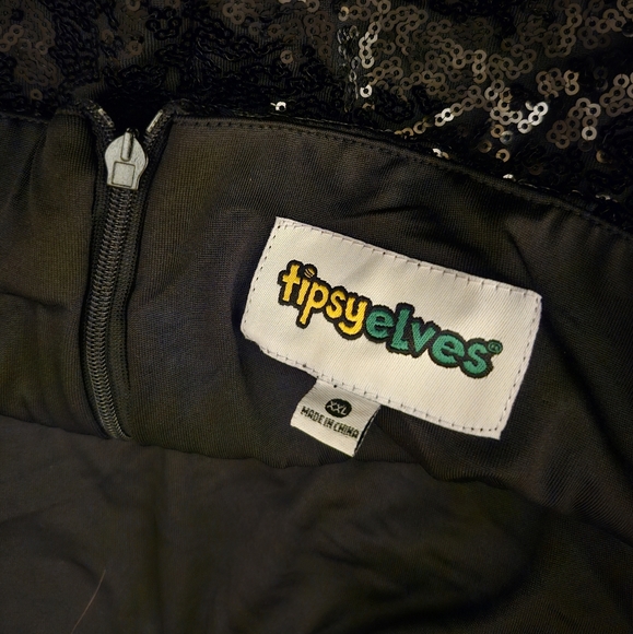 NWOT Tipsy Elves Black Sequin Holiday Party Mini Skirt XXL - Picture 4 of 5
